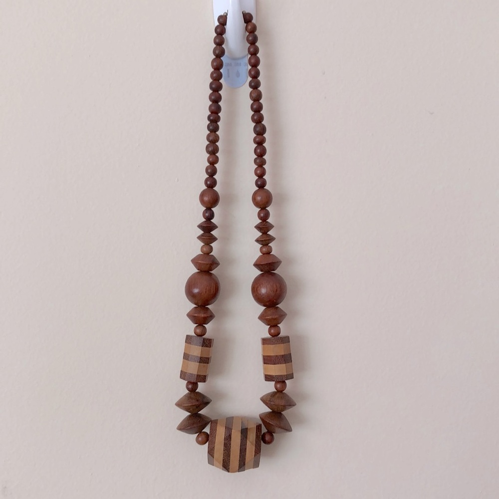 Vintage Wooden Beads Necklace